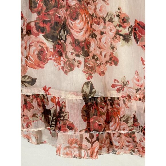 wrapper skirt floral layered sheer elastic waist polyester ruffle x small READ - Picture 7 of 10
